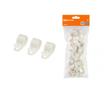 Скоба нейлоновая крепежная СКН-12 белая (100 шт) TDM
