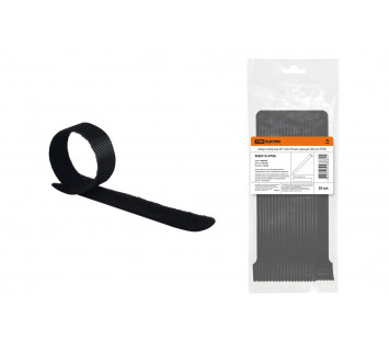 Хомут-липучка ХЛ 16х210 мм черный (20 шт) TDM