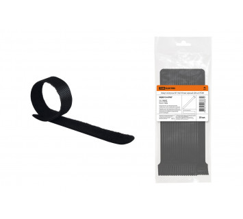Хомут-липучка ХЛ 16х310 мм черный (20 шт) TDM
