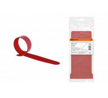 Хомут-липучка ХЛ 16х210 мм красный (20 шт) TDM