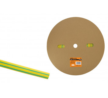 Термоусаживаемая трубка ТУТнг 10/5 желто-зеленая (100 м/ролл) TDM