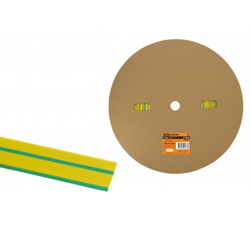 Термоусаживаемая трубка ТУТнг 16/8 желто-зеленая (100 м/ролл) TDM