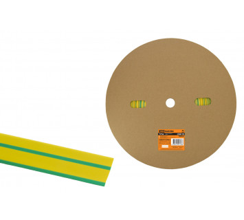 Термоусаживаемая трубка ТУТнг 20/10 желто-зеленая (100 м/ролл) TDM