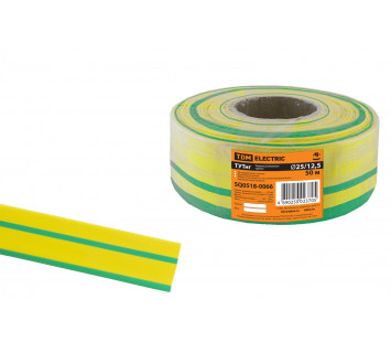 Термоусаживаемая трубка ТУТнг 25/12,5 желто-зеленая (50 м/ролл) TDM