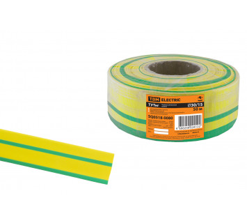 Термоусаживаемая трубка ТУТнг 30/15 желто-зеленая (50 м/ролл) TDM