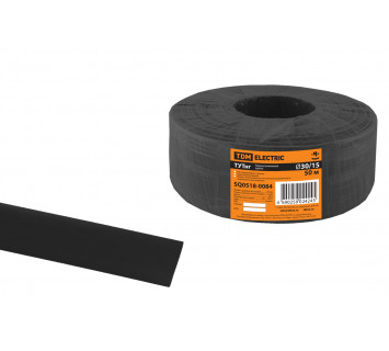 Термоусаживаемая трубка ТУТнг 30/15 черная (50 м/ролл) TDM