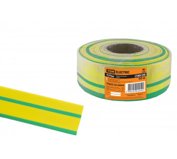 Термоусаживаемая трубка ТУТнг 40/20 желто-зеленая (50 м/ролл) TDM