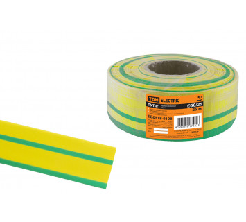 Термоусаживаемая трубка ТУТнг 50/25 желто-зеленая (25 м/ролл) TDM