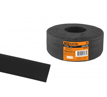 Термоусаживаемая трубка ТУТнг 60/30 черная (25 м/ролл) TDM