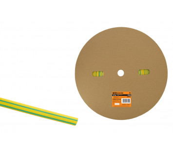 Термоусаживаемая трубка ТУТнг 4/2 желто-зеленая (200 м/ролл) TDM