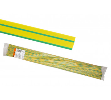Термоусаживаемая трубка ТУТнг 14/7 желто-зеленая по 1м (50 м/упак) TDM