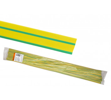 Термоусаживаемая трубка ТУТнг 16/8 желто-зеленая по 1м (50 м/упак) TDM