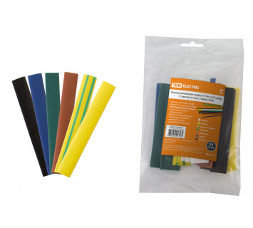 Термоусаживаемая трубка ТУТнг 12/6 набор (7 цветов по 3 шт. 100мм) TDM