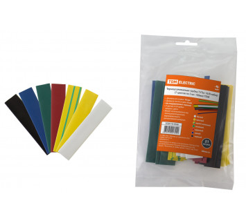 Термоусаживаемая трубка ТУТнг 16/8 набор (7 цветов по 3 шт. 100мм) TDM