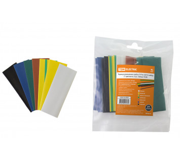 Термоусаживаемая трубка ТУТнг 20/10 набор (7 цветов по 3 шт. 100мм) TDM