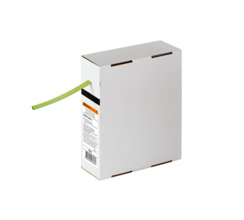 Термоусаживаемая трубка ТУТнг 6/3 желто-зеленая в коробке (10 м/упак) TDM