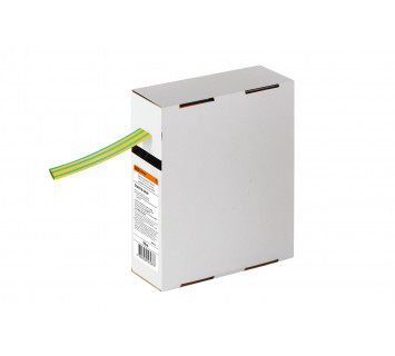 Термоусаживаемая трубка ТУТнг 10/5 желто-зеленая в коробке (10 м/упак) TDM