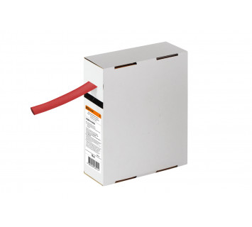 Термоусаживаемая трубка ТУТнг 12/6 красная в коробке (10 м/упак) TDM