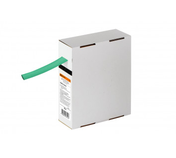 Термоусаживаемая трубка ТУТнг 12/6 зеленая в коробке (10 м/упак) TDM