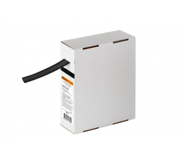 Термоусаживаемая трубка ТУТнг 12/6 черная в коробке (10 м/упак) TDM