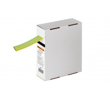 Термоусаживаемая трубка ТУТнг 16/8 желто-зеленая в коробке (10 м/упак) TDM