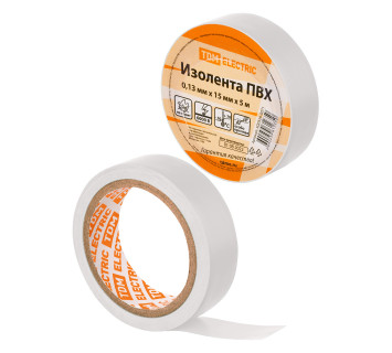 Изолента ПВХ 0,13х15мм Белая 5м TDM