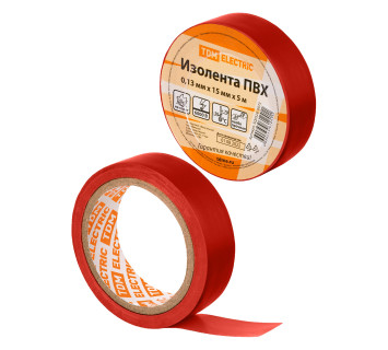 Изолента ПВХ 0,13х15мм Красная 5м TDM