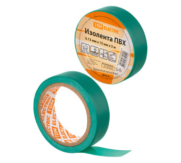 Изолента ПВХ 0,13х15мм Зеленая 5м TDM