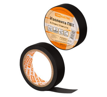 Изолента ПВХ 0,13х15мм Черная 5м TDM
