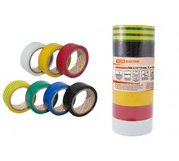 Изолента ПВХ 0,15*19мм 5м (набор 7 цветов) TDM