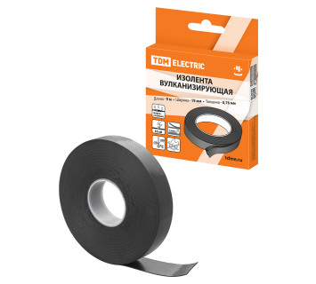 Изолента вулканизирующая 19 мм 9 метров (до 10 кВ) TDM