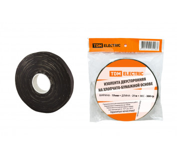 Изолента ХБ 19мм*21м двусторонняя (300 г)TDM