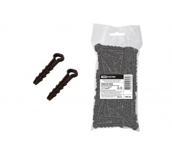 Дюбель-хомут для плоского кабеля 6-12мм черный (100шт) TDM