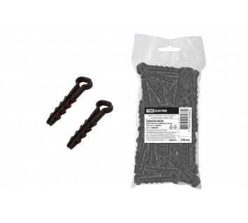Дюбель-хомут для плоского кабеля 6-14мм черный (100шт) TDM