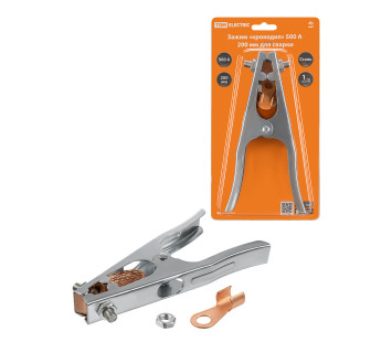 Зажим «крокодил» 500 А 200 мм для сварки  TDM