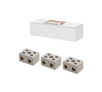 Керамический блок зажимов 15 Ампер 2 пары контактов с крепежным отверстием TDM