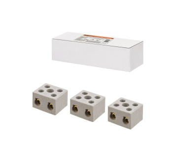 Керамический блок зажимов 30 Ампер 2 пары контактов с крепежным отверстием TDM