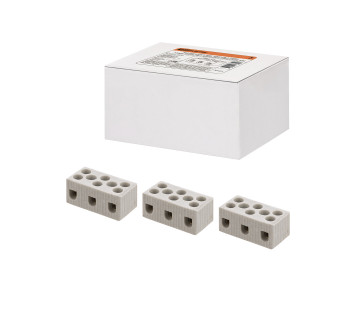 Керамический блок зажимов 5 Ампер 3 пары контактов с крепежным отверстием TDM