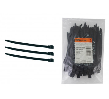 Кабельный хомут с горизонтальным замком (не разъемный) КСГ 9х260 черный (100 шт) TDM