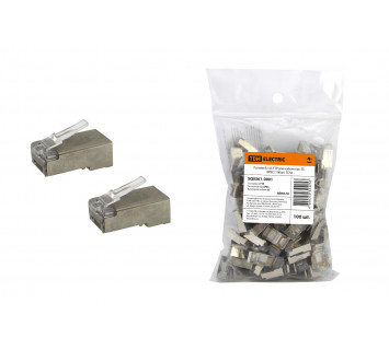 Разъем RJ-45 FTP для кабеля кат. 5Е, 8P8C (100шт) TDM