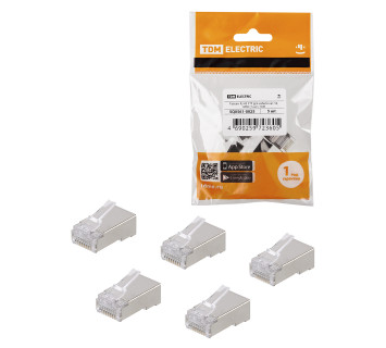Разъем RJ-45 FTP для кабеля кат. 5Е, 8P8C (5 шт), TDM