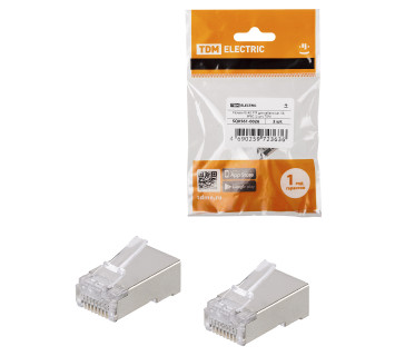 Разъем RJ-45 FTP для кабеля кат. 5Е, 8P8C (2 шт), TDM
