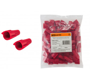 Соединительный изолирующий зажим СИЗ-Л-4 20 мм2 с лепестками красный (50 шт) TDM