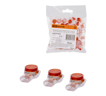 Соединительная клемма скотч-лок К-3, (d=0,4-0,9 мм), D=1,67 мм (50 шт) TDM