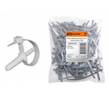 Хомут дюбельный ХД 7х150 серый (50шт) TDM