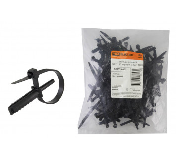 Хомут дюбельный ХД 7х150 черный (50шт) TDM
