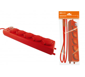 Удлинитель силовой Уз16-05В TDM (с крышками IP44, выключатель, 5 мест/20м ПВС 3х1,0)