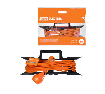 Удлинитель-шнур силовой на рамке УШз10 TDM (штепс. гнездо, 40м ПВС 3х0,75)