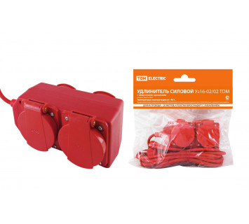 Удлинитель силовой Уз16-02/02 TDM (с крышками IP44, 4 места/20м КГ 3х1,5)