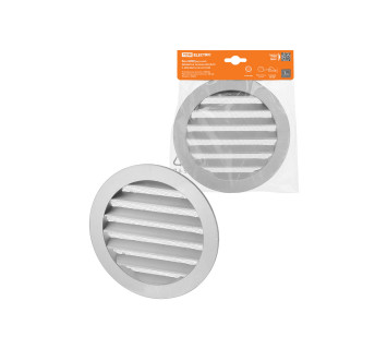 Решетка вентиляционная круглая алюминиевая с москитной сеткой, с фланцем d150, внеш. D180, TDM